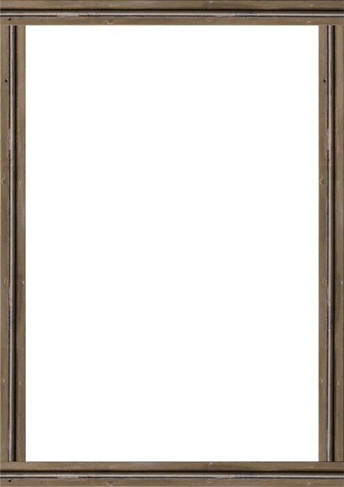 White Portrait Frame with Iron Borders