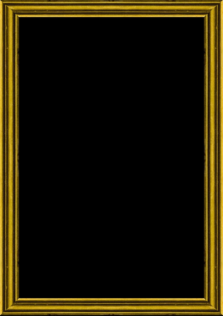 Black Portrait Frame with Golden Edges